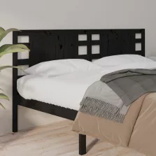 vidaXL fekete tömör fenyőfa fejtámla 166 x 4 x 100 cm