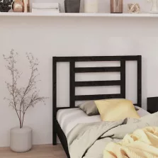 vidaXL fekete tömör fenyőfa ágyfejtámla 96 x 4 x 100 cm