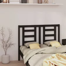   vidaXL fekete tömör fenyőfa ágyfejtámla 126 x 4 x 100 cm