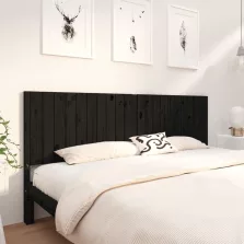   vidaXL fekete tömör fenyőfa ágyfejtámla 205,5 x 4 x 100 cm