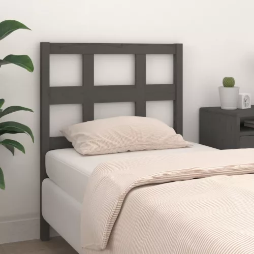 vidaXL szürke tömör fenyőfa ágyfejtámla 80,5 x 4 x 100 cm