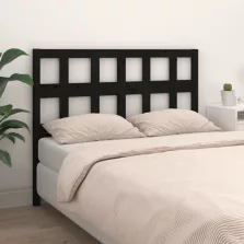 vidaXL fekete tömör fenyőfa ágyfejtámla 125,5x4x100 cm
