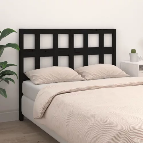 vidaXL fekete tömör fenyőfa ágyfejtámla 205,5x4x100 cm