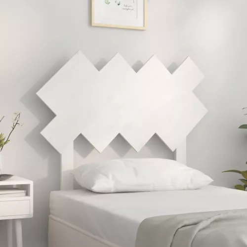 vidaXL fehér tömör fenyőfa ágyfejtámla 92x3x81 cm