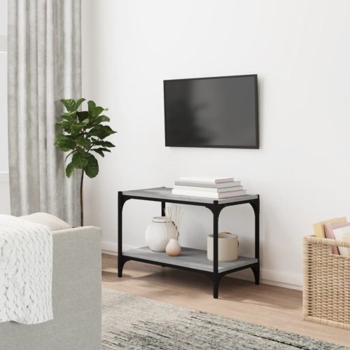 vidaXL szürke sonoma színű szerelt fa és acél TV-szekrény 60x33x41 cm