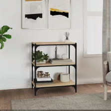   vidaXL sonoma tölgy szerelt fa és acél könyvszekrény 60 x 33 x 70,5 cm