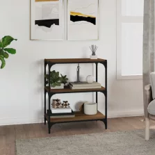   vidaXL barna tölgyszínű szerelt fa/acél könyvszekrény 60x33x70,5 cm