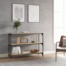   vidaXL sonoma tölgy színű fa és acél könyvszekrény 100 x 33 x 70,5 cm