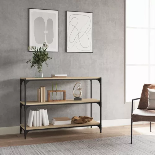 vidaXL sonoma tölgy színű fa és acél könyvszekrény 100 x 33 x 70,5 cm