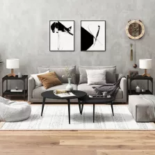   vidaXL 2 db fekete színű szerelt fa kisasztal 40 x 40 x 40 cm