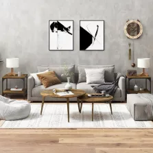   vidaXL 2 db füstös tölgy színű szerelt fa kisasztal 40 x 40 x 40 cm