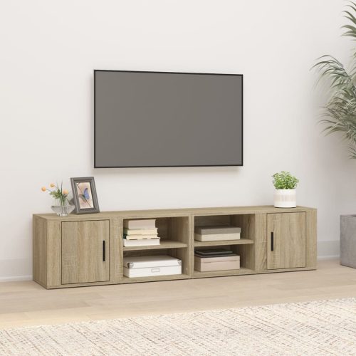 vidaXL 2 db sonoma-tölgyszínű szerelt fa TV-szekrény 80x31,5x36 cm