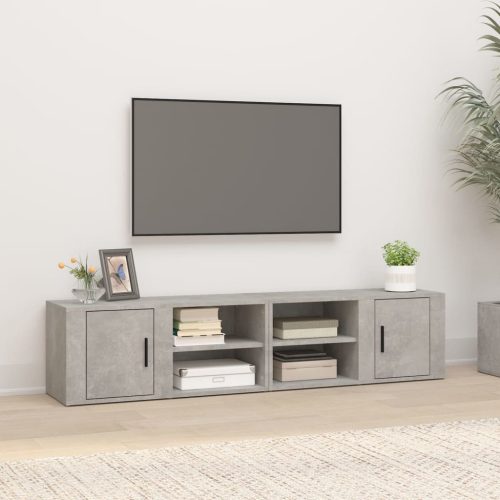 vidaXL 2 db betonszürke szerelt fa TV-szekrény 80x31,5x36 cm