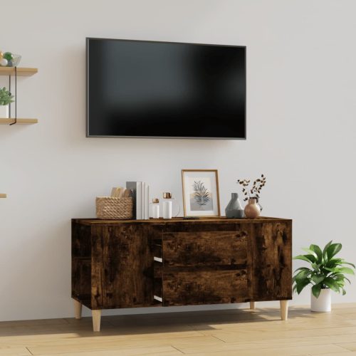 vidaXL füstös tölgyszínű szerelt fa TV-szekrény 102x44,5x50 cm