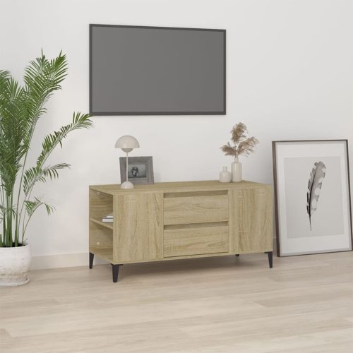 vidaXL sonoma-tölgyszínű szerelt fa fali TV-szekrény 102x44,5x50 cm