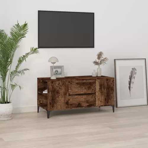 vidaXL füstös tölgy színű szerelt fa TV-szekrény 102x44,5x50 cm