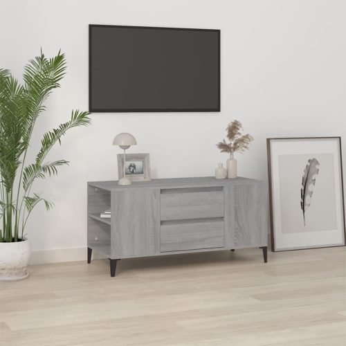 vidaXL szürke sonoma színű szerelt fa TV-szekrény 102x44,5x50 cm