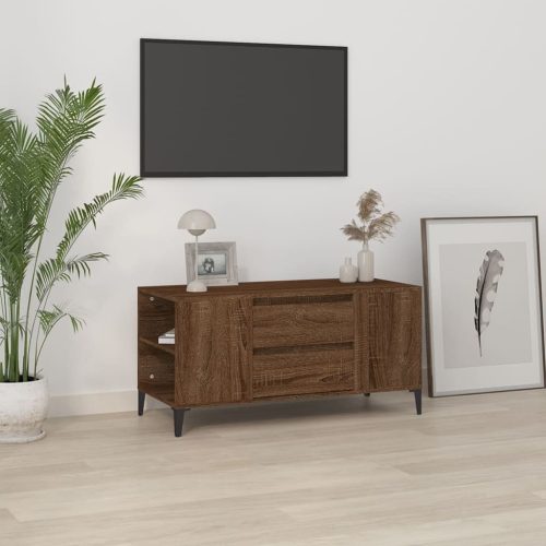 vidaXL barna tölgy színű szerelt fa TV-szekrény 102x44,5x50 cm