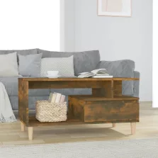   vidaXL füstös tölgy színű szerelt fa dohányzóasztal 90x49x45 cm