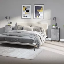   vidaXL 2 db betonszürke szerelt fa éjjeliszekrény 40x35x70 cm