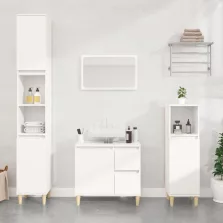   vidaXL fehér szerelt fa fürdőszobaszekrény 30 x 30 x 190 cm