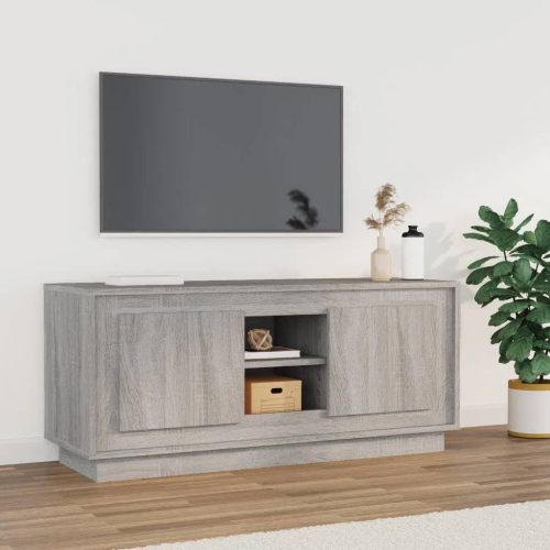 vidaXL szürke sonoma színű szerelt fa TV-szekrény 102x35x45 cm