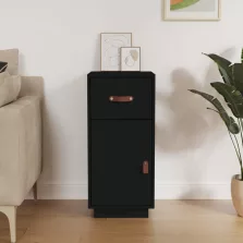   vidaXL fekete tömör fenyőfa tálalószekrény 34 x 40 x 75 cm