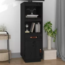   vidaXL sötéts tömör fenyőfa magasszekrény 34 x 40 x 108,5 cm
