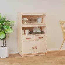vidaXL tömör fenyőfa magasszekrény 67 x 40 x 108,5 cm