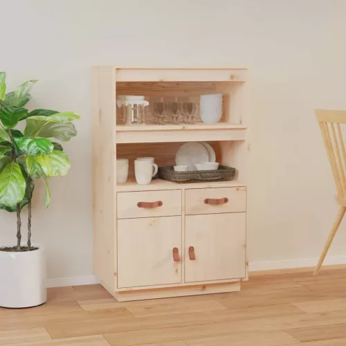vidaXL tömör fenyőfa magasszekrény 67 x 40 x 108,5 cm