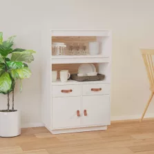   vidaXL fehér tömör fenyőfa magasszekrény 67 x 40 x 108,5 cm