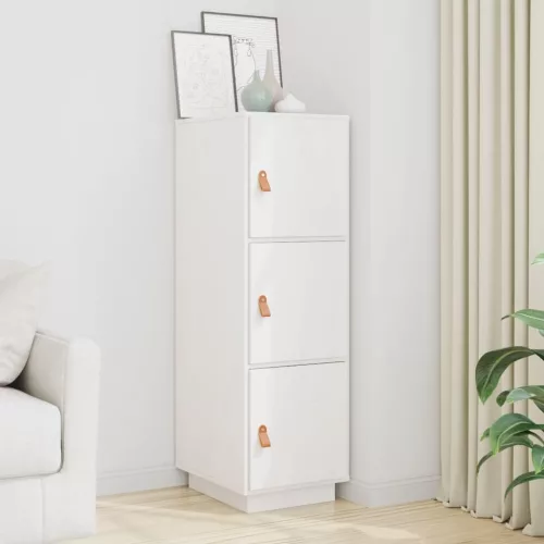 vidaXL fehér tömör fenyőfa magasszekrény 34 x 40 x 108,5 cm