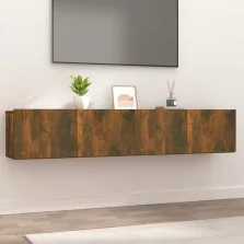   vidaXL 2 db füstös tölgy színű szerelt fa TV-szekrény 80 x 30 x 30 cm