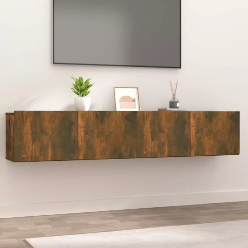vidaXL 2 db füstös tölgy színű szerelt fa TV-szekrény 80 x 30 x 30 cm