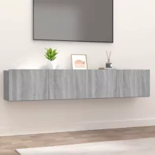   vidaXL 2 db szürke sonoma színű szerelt fa TV-szekrény 80 x 30 x 30 cm