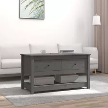   vidaXL szürke tömör fenyőfa dohányzóasztal 102 x 49 x 55 cm
