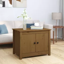   vidaXL mézbarna tömör fenyőfa dohányzóasztal 71 x 49 x 55 cm