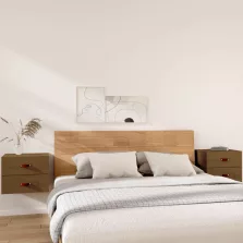   vidaXL 2 db mézbarna falra szerelhető éjjeliszekrény 50x36x40 cm