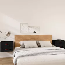   vidaXL 2 db fekete falra szerelhető éjjeliszekrény 50 x 36 x 40 cm
