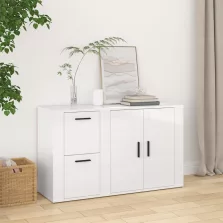   vidaXL magasfényű fehér szerelt fa tálalószekrény 100 x 33 x 59,5 cm
