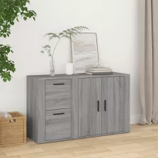   vidaXL szürke sonoma színű szerelt fa tálalószekrény 100x33x59,5 cm