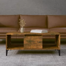   vidaXL füstös tölgy színű fatermék dohányzóasztal 90x50x36,5 cm