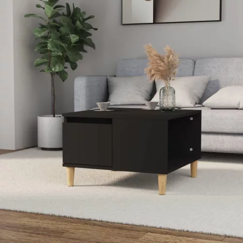 vidaXL fekete szerelt fa dohányzóasztal 55x55x36,5 cm