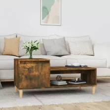   vidaXL füstös tölgy színű fatermék dohányzóasztal 100 x 50 x 45 cm
