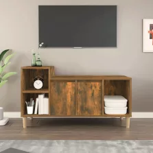   vidaXL füstös tölgy színű szerelt fa TV-szekrény 100x35x55 cm