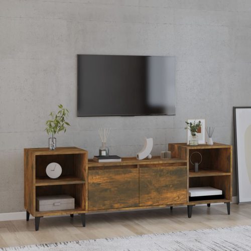 vidaXL füstös tölgyszínű szerelt fa TV-szekrény 160x35x55 cm