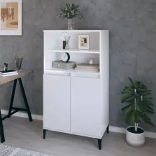   vidaXL magasfényű fehér szerelt fa magasszekrény 60 x 36 x 110 cm