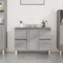   vidaXL szürke sonoma színű szerelt fa mosdószekrény 80 x 33 x 60 cm
