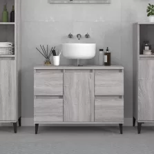   vidaXL szürke sonoma színű szerelt fa mosdószekrény 80 x 33 x 60 cm