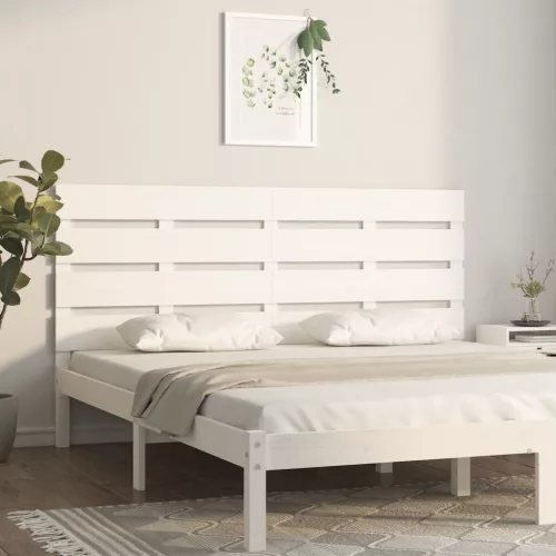 vidaXL fehér tömör fenyőfa fejtámla 200 x 3 x 80 cm